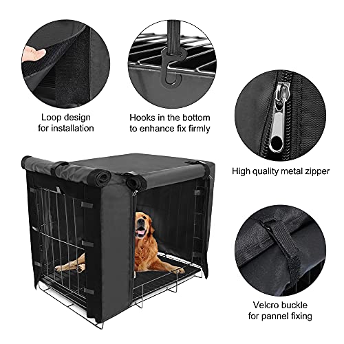 HABOPET Dog Crate Cover Waterproof, Double Door for Large Pet Kennel Cover Universal Fit for 42 inches Wire Dog Crate… - Image 3