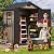 DWVO 6x4 FT Resin Storage Shed with Floor, Outdoor Storage Shed with Lockable Door, Window and Vents, Waterproof Plastic Tool Storage for Garden, Backyard, Patio, Lawn, Brown