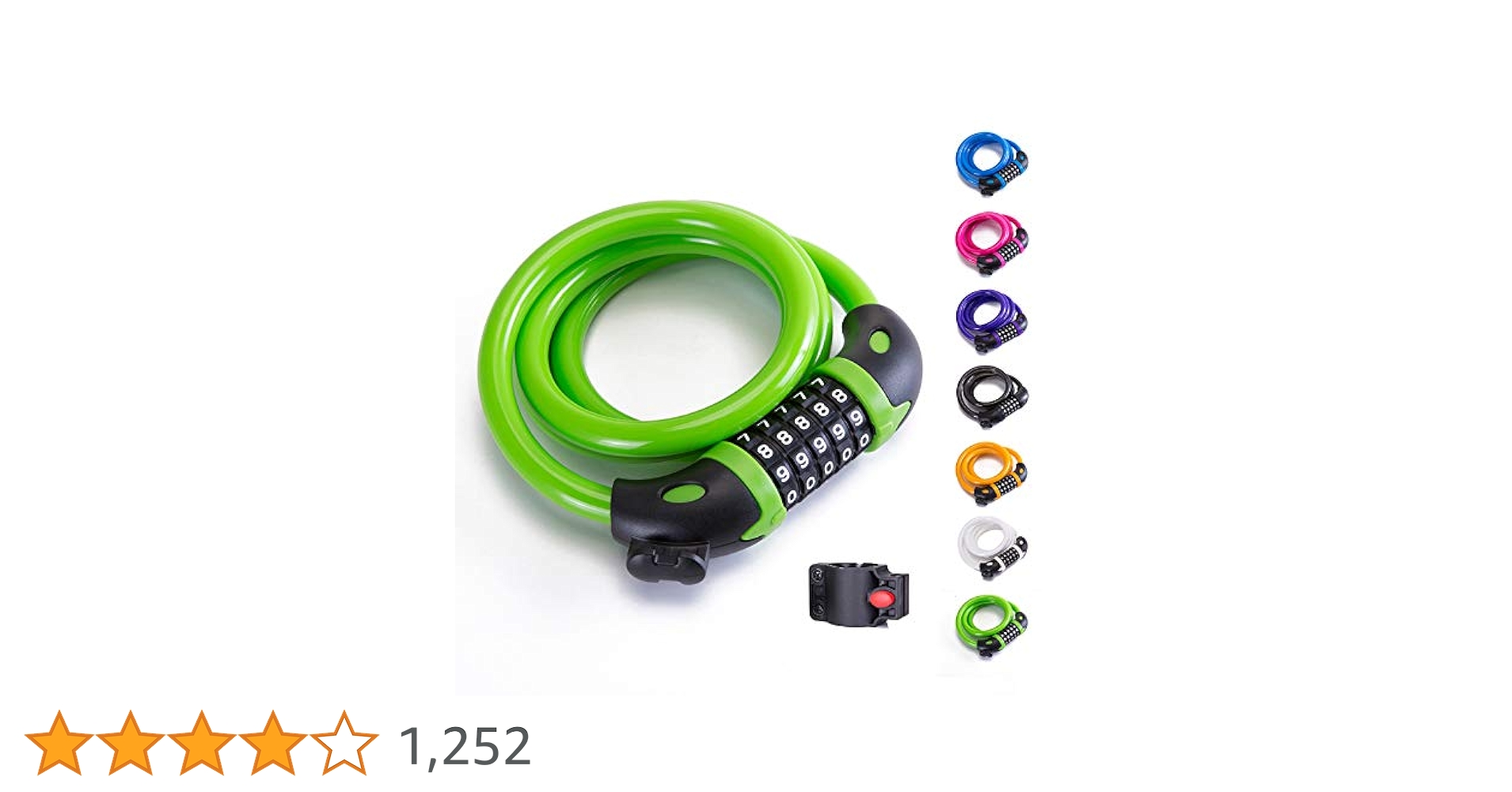 Bike Lock Bicycle Lock Chain ，5-Digit Combination Lock Core