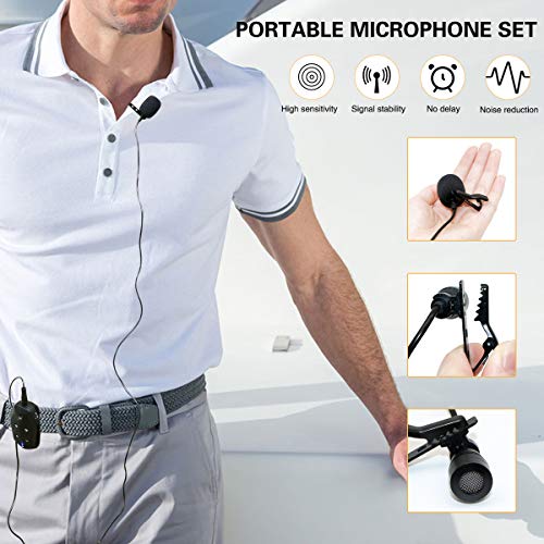 Lavalier Microphone Wireless&Wired Lapel Mic Set For Voice Amplifier Pa System Pa Speaker Iphone Video Dslr Camera Recording Ect Mini Portable Clip On Rechargeable Transmitter With Receiver #TOP1
