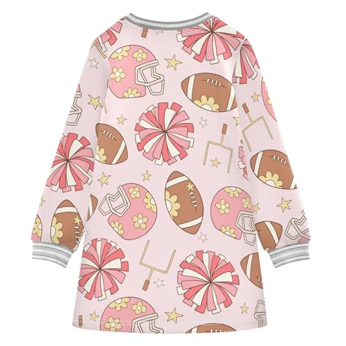 Soccer Sport Girls Dresses Long Sleeve Sweatshirt Dress for Girls Winter Toddler Casual A Line Dresses Size 2-8T2