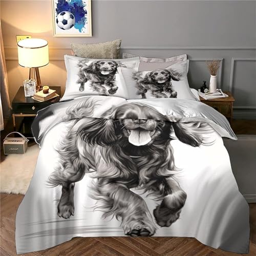 Housse de Couette Chien Courant 3D Lit Double Microfibre - 6