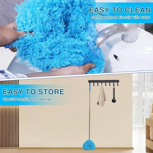 Image of HUBTURE Fan Cleaner Brush with Long Rod | Microfiber Feather Duster with Extendable Telescopic Pole (13-50 Inches) | Double-Sided Washable Duster for Ceiling Fans, Windows, Blinds & Home Cleaning