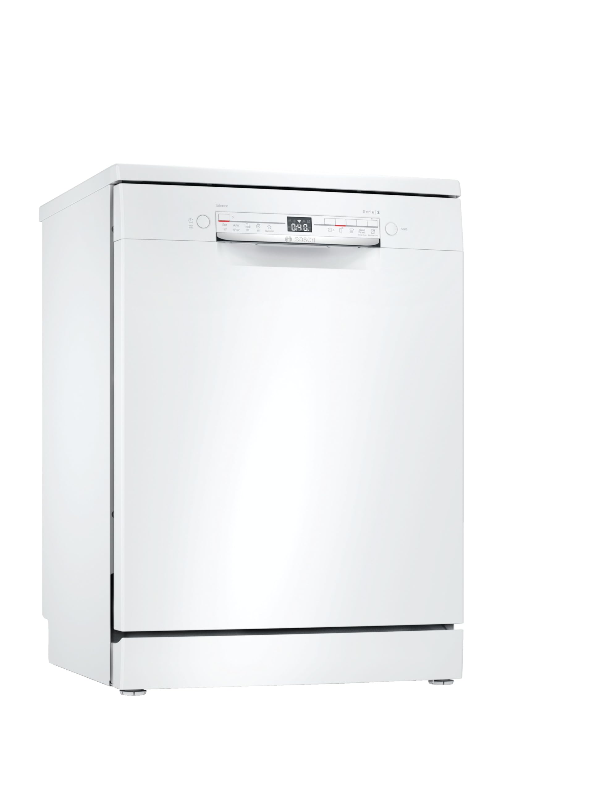 Bosch SMS2ITW33E Serie 2, Lavastoviglie da libera installazione, Home Connect, Assistente al lavaggio, Programma preferito, EcoDosage, Bianco, 60cm