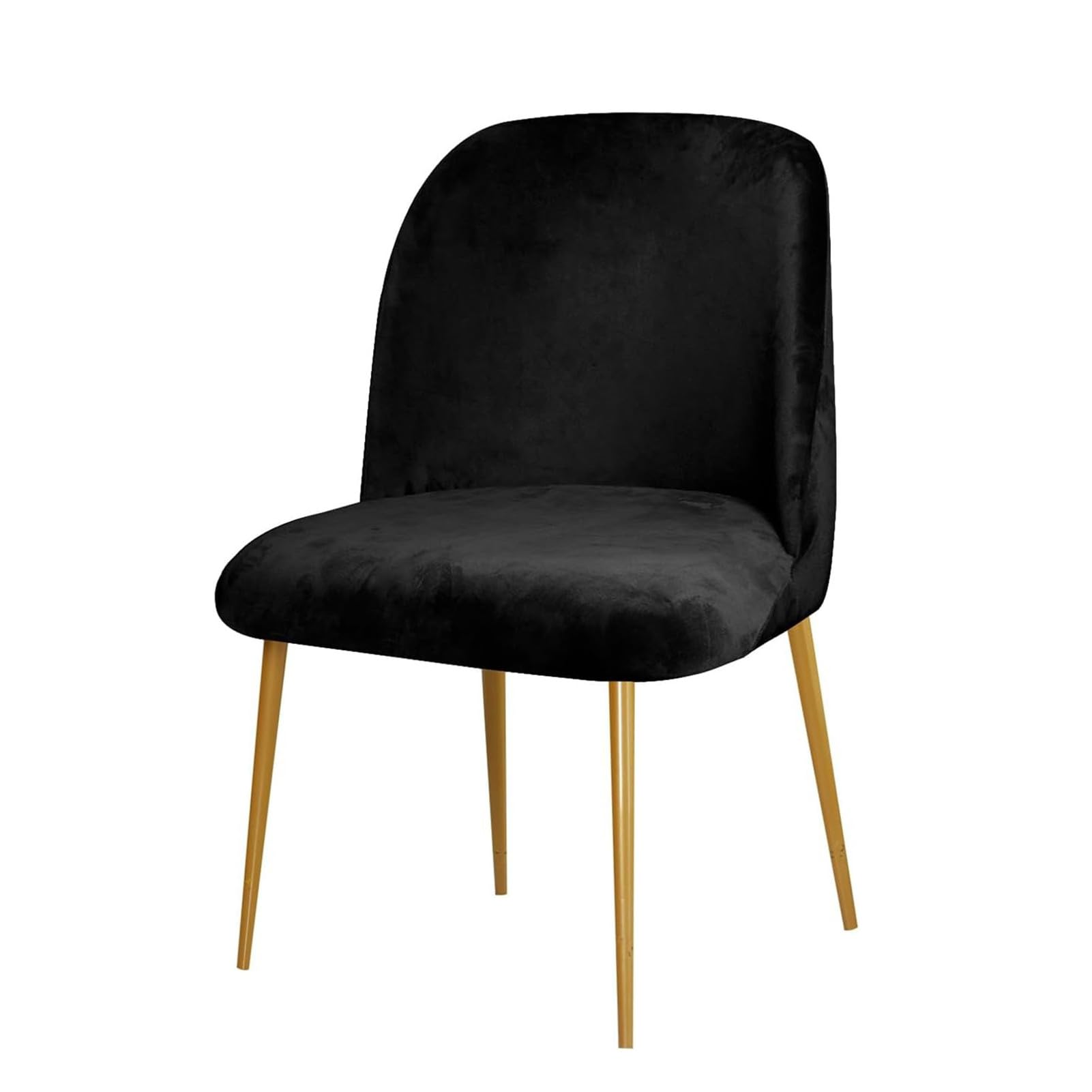 Set di 4 coprisedie senza braccioli con schienale curvo nero, protezioni elastiche per sedie rotonde da ufficio, stile scandinavo, per sala da pranzo e ufficio