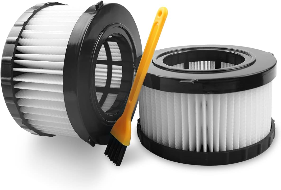 DC5151H HEPA Filter Replacement Compatible with DEWALT DC515H DCV517 Wet Dry Vacuum, with 1 Cleaning Brushe -2 Pack