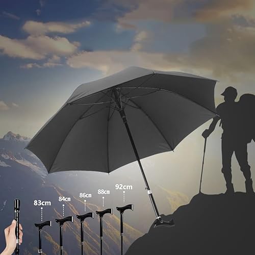 Miniatura 2 de Paraguas ajustable para caminar, antideslizante, resistente al desgaste, ayuda ligera para caminar, gran regalo para cumpleaños, Navidad