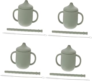 NOLITOY 4Pcs Copo De Água Infantil Copo De Canudo De Silicone Para Bebês Copos Com Canudinho De Silicone Copo De Sílica Gel Copo De Bebê Copo De Canudo Com Canudo Garrafa De Água