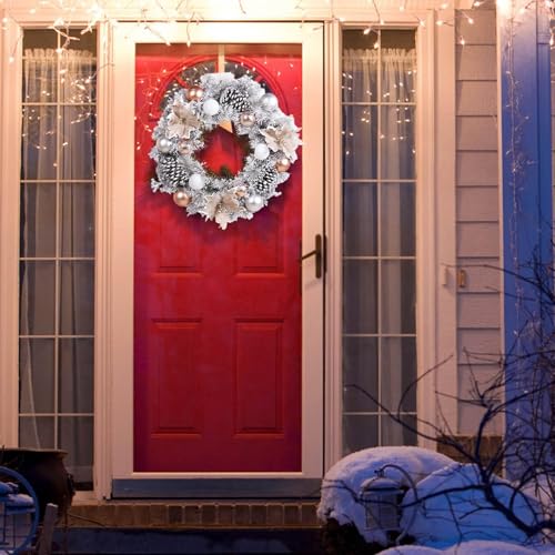 Couronnes de Noël pour porte d'entrée résistant aux intempéries - 4