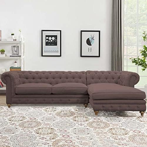 Image of Modern Velvet L Shape sectional Sofa with Chaise Lounge L Shape Sofa for Living Room Bedroom Hall Office