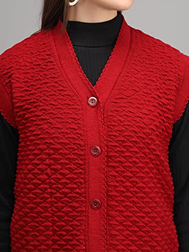 Image of eKools Women's Winterwear Woolen Sleeveless Sweaters (with Side Pockets)