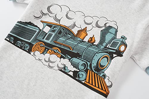 Popshion Boys Pajamas 100% Cotton Toddler Clothes Summer Pjs for Boy Planet Dinosaur Sleepwear Kids Short Sets 2-10 Years4