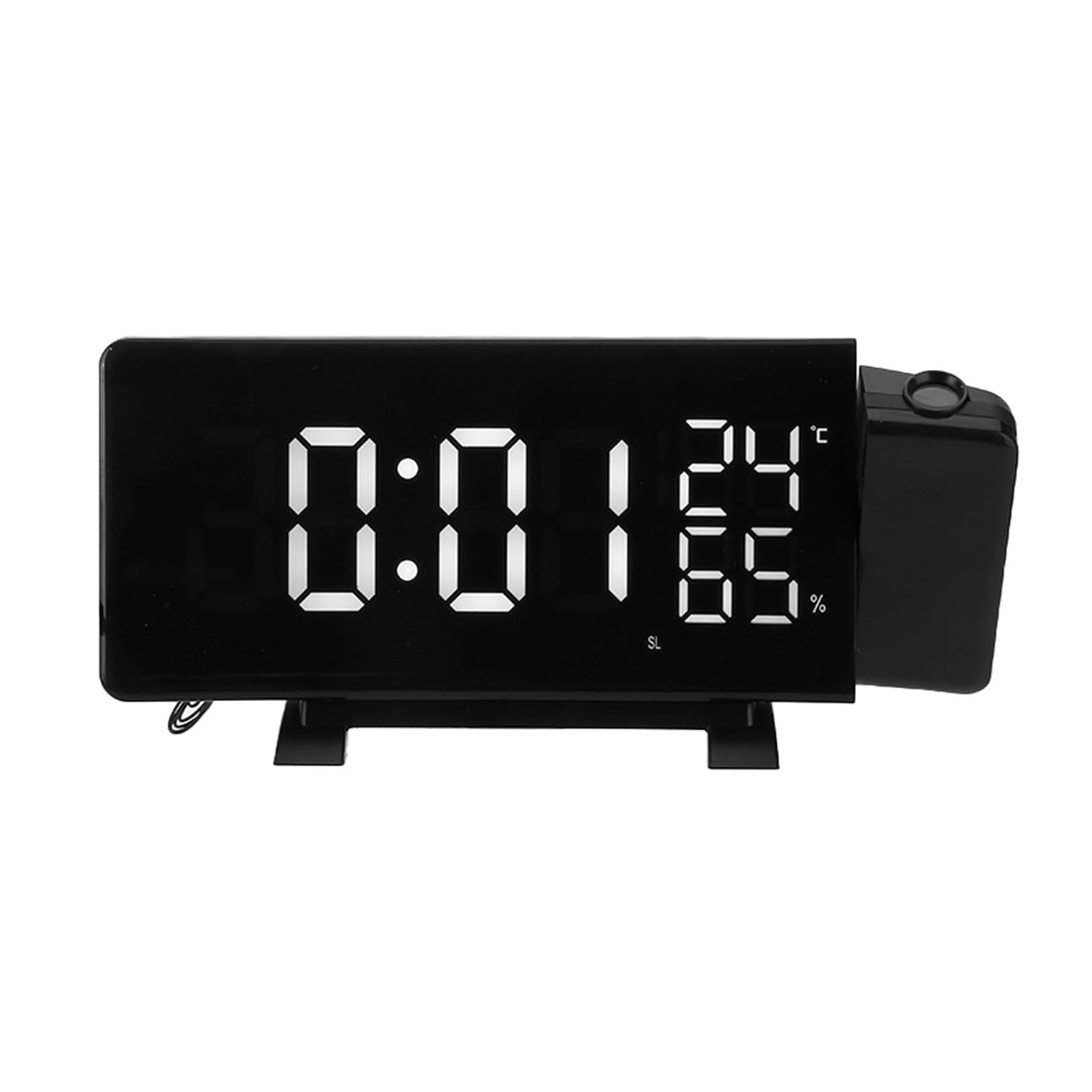 KOESRXNQW 1pc Digital LED Projector Projection FM Radio Snooze Clock Dual Alarm USB Charging 3 Brightness Levels For Bedrooms Clear Projection