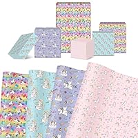 Unicorn Wrapping Paper,8Pcs Unicorn Birthday Wrapping Papers 50 X 70cm,Perfect for Girls Women Birthday Party Gift Decoration (4 Patterns Mixed)