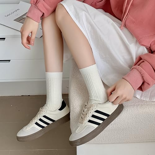 Mcool Mary Womens Socks, Womens Crew Socks Casual Thin Breathable Knit Cotton Comfy Dress Socks for Women 6Pack2