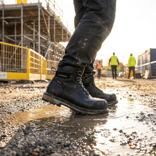 Image of SUREWAY 6in Waterproof Work Boots for Men, Leather, Soft /Composite Toe | Waterproof leather work boots with Goodyearwelt construction,EH protection,oil and slip-resistant outsole