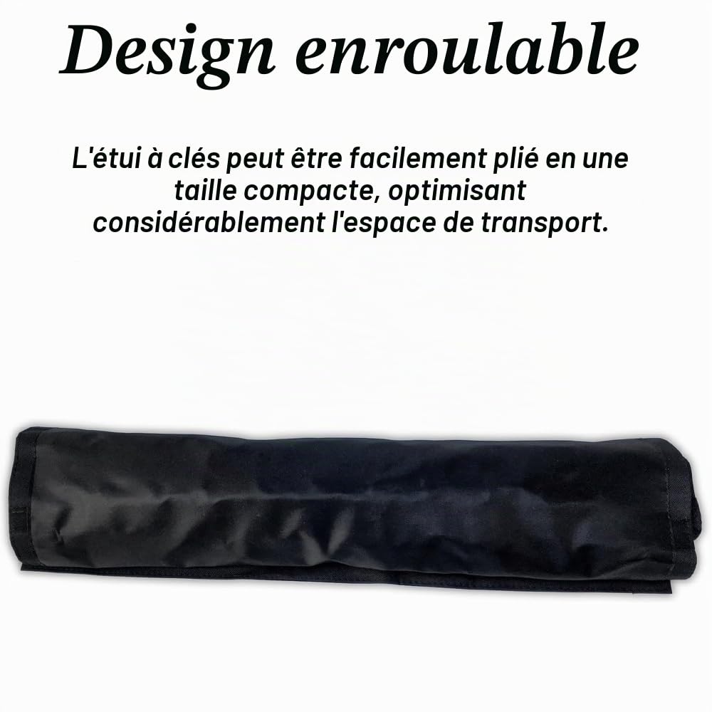 Étui à clés enroulable portable avec 30/40/50 positions de clés pour les ventes de voitures, immobiliers, hôtels, Noir , 50 Hooks (Positions), Moderne