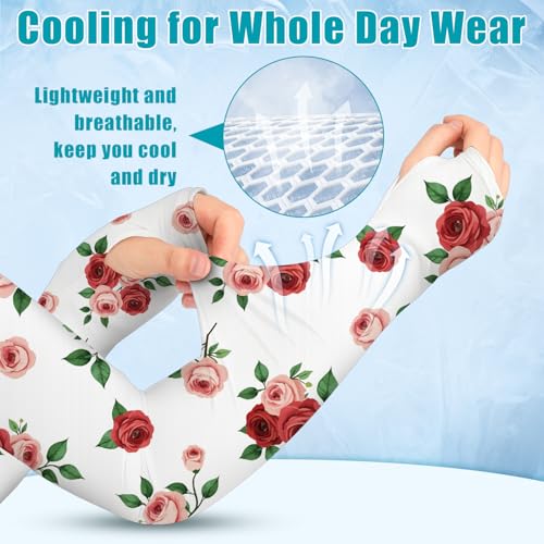 Image of Bebila Gardening Sleeves for Women Farm UV Sun Protection Anti-Scratch Cooling Sleeves with Thumb Hole Arms Cover Outdoors