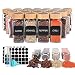Produktbild zzolee - Gewürzgläser Eckig 24 Stück, 120ml Gewürzdosen Glas Set Mit Bambus Deckel, Spice Jars mit 2-In-1 Streueinsatz, Leeres Etikett, Silikon Trichter, Reinigungsbürste, Marker