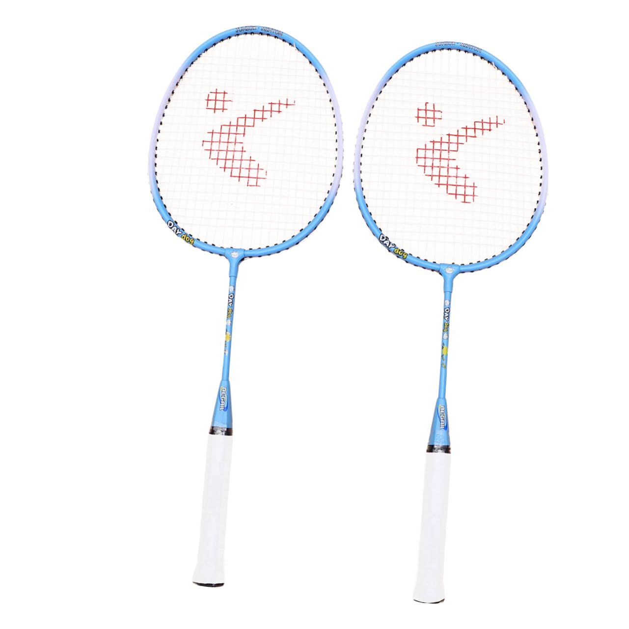 BRIGHTFUFU 1Pair Cartoon Badminton Racket Set Lightweight Aluminium Alloy Sports Rackets for Outdoor Training Durable Practice Tool for Eye Catching Design Blue