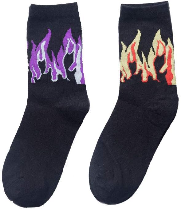 TTD Men's Crazy Funky Dress Socks Hiphop Skateboard Athletic Sports High Crew Socks