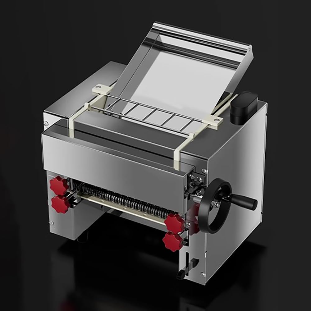 Macchina per Pasta Elettrica Commerciale da 1500 W, Impastatrice/Tagliatrice 2 in 1, Spessore Regolabile da 0,5 A 20 Mm, Rullo per Pasta in Acciaio Inossidabile,Drum Width 20cm