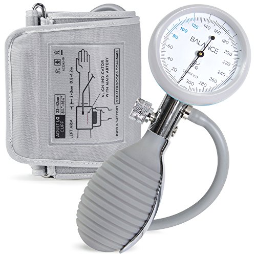 Greater Goods Sphygmomanometer Manual Blood Pressure Monitor Kit, Includes Travel Case, Bulb, Cuff for Upper Arm Clinical Accuracy