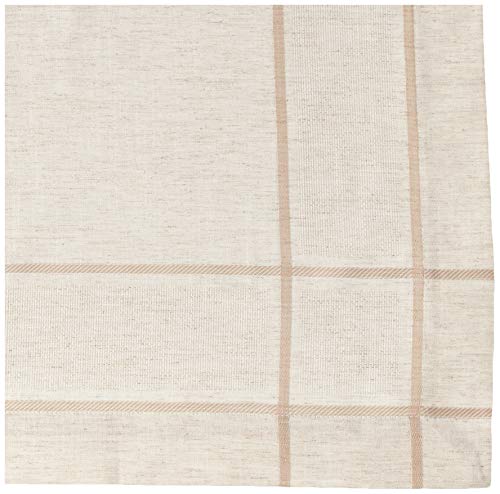 Saro Lifestyle Poly And Linen Blend Toscana Tablecloth With Hemstitch Border, Natural, 80" #TOP1