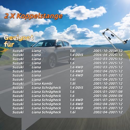 XCPMC 4242058M00 42273 2 Stück Vorne Links und Rechts Autoersatzteil für SEDICI Mazda 3 Hatchback 3 Saloon CX-30 MX-30 SUZUKI SWIFT III IV CELERIO KIZASHI LIANA PEUGEOT 4007 VU