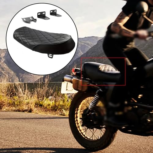 Asiento moto universal impermeable con acolchado retro suave para carreras de café 4