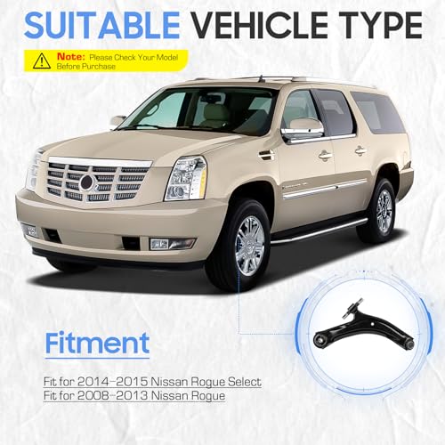 Front Lower Control Arms w/Ball Joints Suspension Kit for Nissan Rogue 2.5L 2008-2013 08 09 10 11 12 13,for Nissan Rogue Select 2.5L 2014-2015 14 15 (2pc) - Image 3