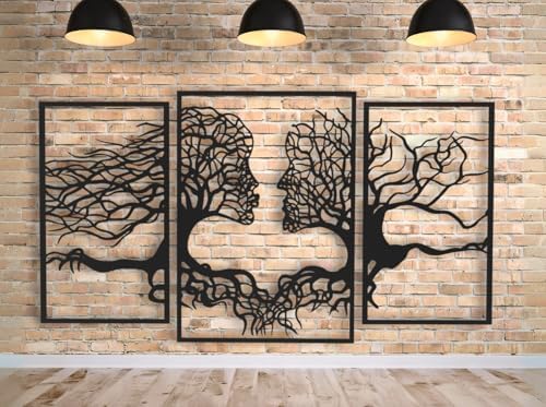 VAILLA Cara de Mujer de Ramas, Decoración de Pared de Madera, Art...
