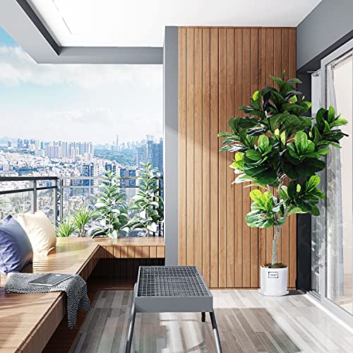 Oxllxo 6Ft Full Artificial Fiddle Leaf Fig Tree (72In) With Plastic Nursery Pot Faux Tree, Ficus Lyrata Fake Plant For Office House Farmhouse Living Room Home Decor (Indoor/Outdoor) #TOP6