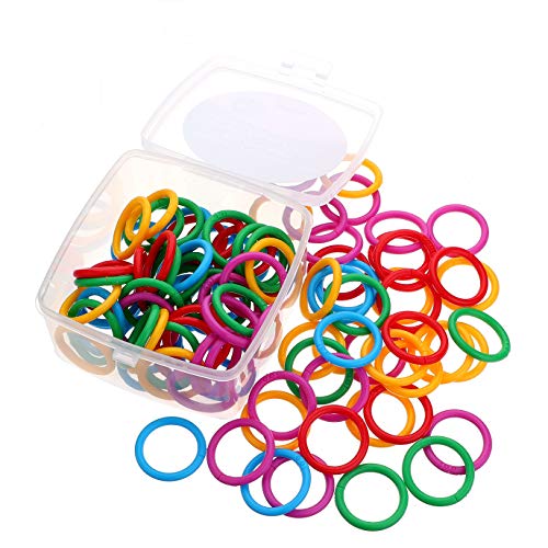 Nikki house Plastic Loose- Leaf Rings Multi-Color Binder Rings .Flexible Plastic Book Rings