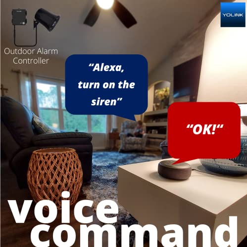 Yolink Hub And Outdoor Security Siren & Smart Alarm Controller Kit - Loud 110 Db, Wireless, Battery-Powered, 1/4 Mile Range, Android-Ios App, Alexa, Google, Ifttt, Home Assistant #TOP2