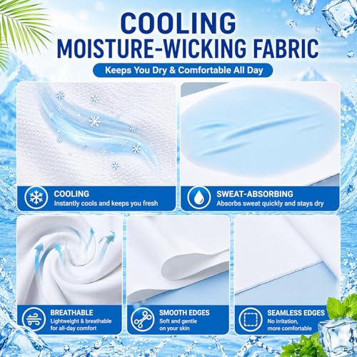 Image of Toulite 10-Pack Reusable Cooling Bra Liners for Sweat for Boob Sweat Cooling Ice Silk Pads, Under Bust Quick Dry Bra Liners(M,White)