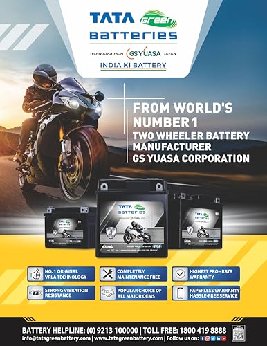 Image of Tata Green Batteries Bike Battery | Velocity Plus Ytz4 (12V & 3Ah) 54 Months Warranty)