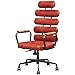 Acme Calan Leather High Back Adjustable Swivel Office Chair in Red