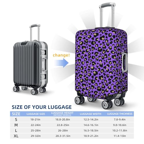Luggage Cover Protector - Purple Leopard print fashion Suitcase Covers for Luggage Fit 22-24 Inch Suitcase2