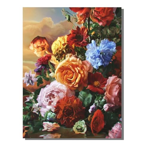 5D Diamond Painting, Flor Planta Pintura de Diamante, Cuadrado Taladro Completo DIY Diamante Painting, Gemas Artesanía kit de Arte de Mosaico, Ideal Principiantes Niños Regalos 50 x 70 cm SYLF638