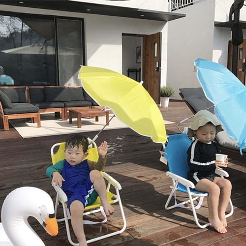 Fauteuil pliable bleu enfant avec parasol amovible anti-soleil - 3