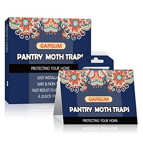 Garsum Pantry Moth Traps with Premium Pheromones | Sticky Glue Trap for Food and Cupboard | Moths Killer | Non-Toxic,Safe