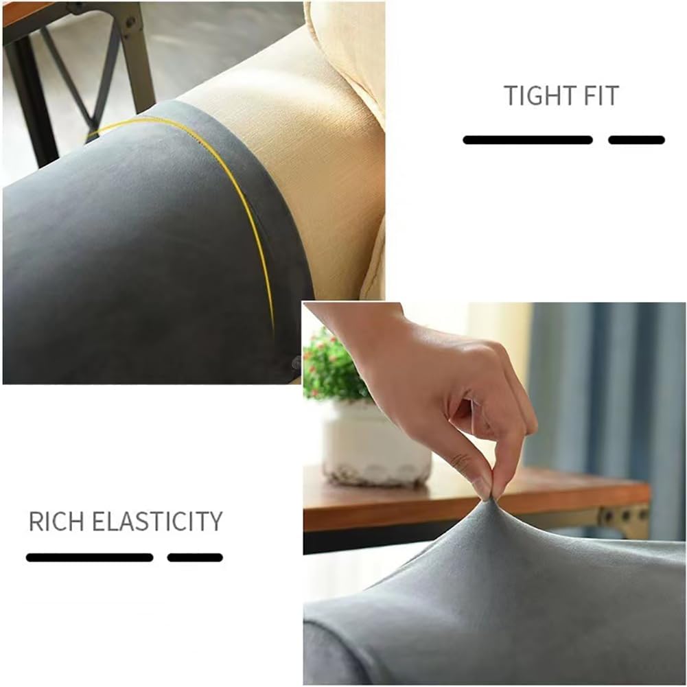 2PCS Velvet Armrest Spandex ArmCover for Sofa Chairs Couch with Twist Pins | Spandex Furniture Protector Armchair Slipcovers,White
