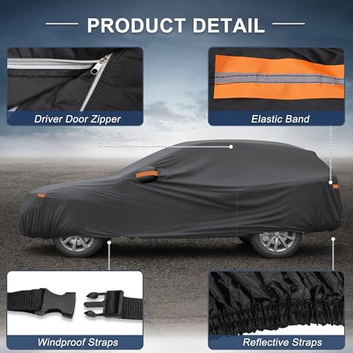 Image of X AUTOHAUX Car Cover for BMW X1 2009-2025 Aluminum Film Outdoor Waterproof Sun Rain Snow Hail Protection with Driver Door Zipper