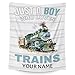 Personalized Train Blanket with Name - Soft, Fuzzy & Warm - 60