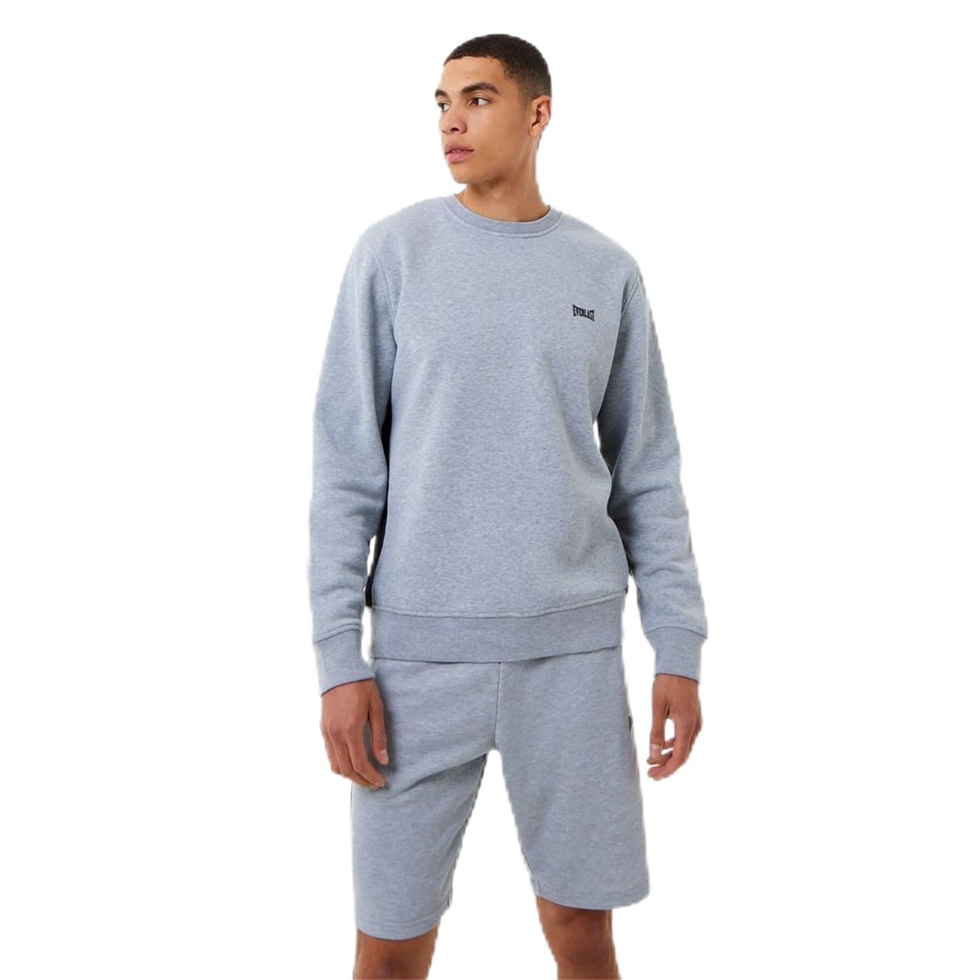 Everlast Mens Premium Crew Sweatshirt Long Sleeve Top Grey Marl XL