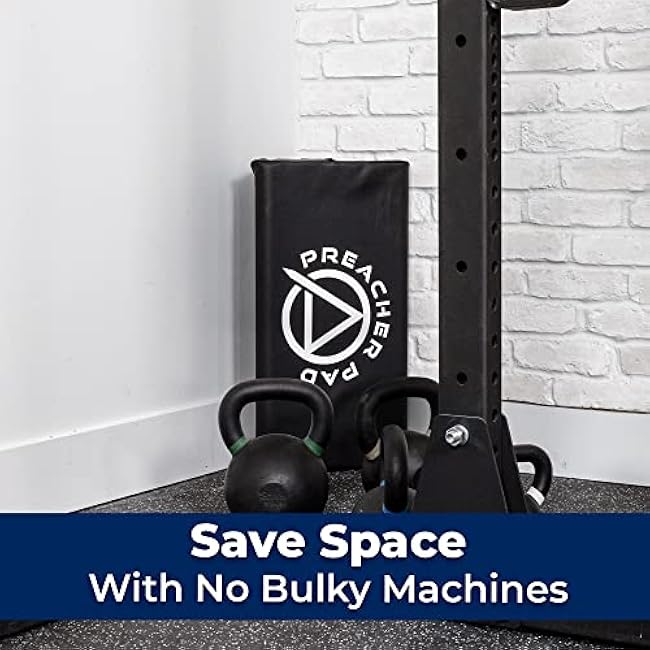 Preacher Pad by ABMAT- Portable Preacher Curl Bench, Barbell & Dumbbell Biceps Triceps Isolator, Seated Arm Isolated Barbell Dumbbell Biceps Station Home Gym