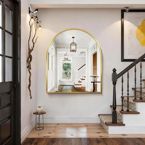 CIRCUMI Arched Wall Mirror, 36"x40" Gold Arched Mirror for Bathroom by CIRCUMI - Used condition - Image 5