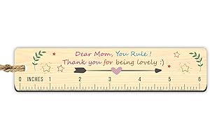 Dear Mom, You Rule! Wooden Ruler with Inches and Centimeters for Accurate...