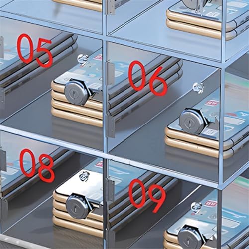 Acrylic Cell Phone Lock Box 100 Slots, Clear Wall-Mounted Storage Locker with Door Locks & Keys, Ideal for Classroom, Office & School Use, Secure Cell Phone Storage Solution